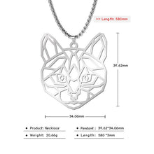 Load image into Gallery viewer, Teamer Wolf Necklace for Men Women Punk Stainless Steel Animal Pendant Necklaces Beer Cat Rabbit Box Chain Amulet Jewelry Gift
