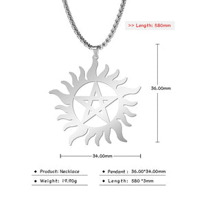 Teamer Wolf Necklace for Men Women Punk Stainless Steel Animal Pendant Necklaces Beer Cat Rabbit Box Chain Amulet Jewelry Gift