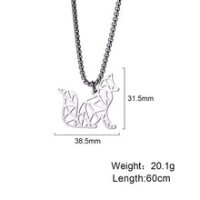 Load image into Gallery viewer, Teamer Wolf Necklace for Men Women Punk Stainless Steel Animal Pendant Necklaces Beer Cat Rabbit Box Chain Amulet Jewelry Gift
