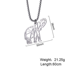 Teamer Wolf Necklace for Men Women Punk Stainless Steel Animal Pendant Necklaces Beer Cat Rabbit Box Chain Amulet Jewelry Gift