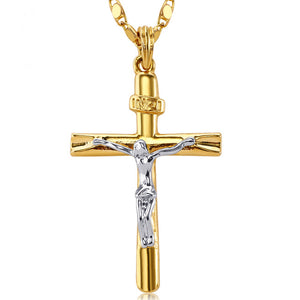 Retro Christian Jesus Single Titanium Scripture Cross Necklace Stainless Steel Black Prayer Choker Cross Pendants For Men Colar