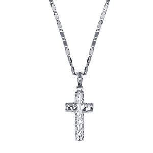 Retro Christian Jesus Single Titanium Scripture Cross Necklace Stainless Steel Black Prayer Choker Cross Pendants For Men Colar