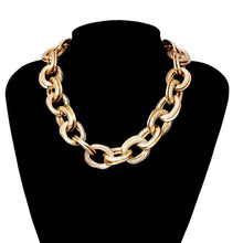 Load image into Gallery viewer, Punk Miami Cuban Choker Necklace Collar Statement Hip Hop Big Chunky Aluminum Gold Color Thick Chain Necklace Women Jewelry
