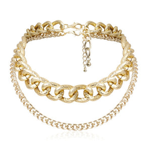 Punk Miami Cuban Choker Necklace Collar Statement Hip Hop Big Chunky Aluminum Gold Color Thick Chain Necklace Women Jewelry