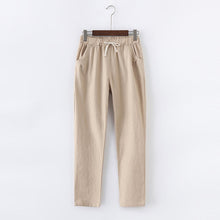 Load image into Gallery viewer, Lace Up Summer Pants Women Sweatpants Pantalon Femme Candy Colors Cotton Linen Harem Pants Casual Plus Size Trousers Women C5212
