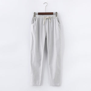 Lace Up Summer Pants Women Sweatpants Pantalon Femme Candy Colors Cotton Linen Harem Pants Casual Plus Size Trousers Women C5212