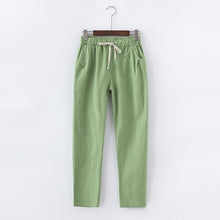 Load image into Gallery viewer, Lace Up Summer Pants Women Sweatpants Pantalon Femme Candy Colors Cotton Linen Harem Pants Casual Plus Size Trousers Women C5212
