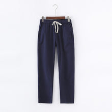 Load image into Gallery viewer, Lace Up Summer Pants Women Sweatpants Pantalon Femme Candy Colors Cotton Linen Harem Pants Casual Plus Size Trousers Women C5212
