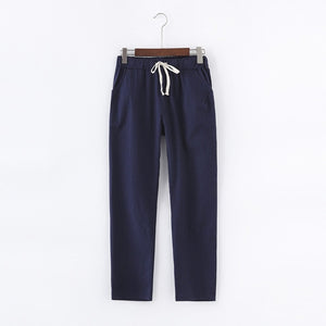 Lace Up Summer Pants Women Sweatpants Pantalon Femme Candy Colors Cotton Linen Harem Pants Casual Plus Size Trousers Women C5212