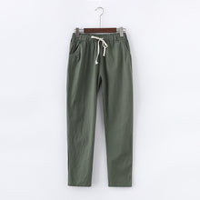 Load image into Gallery viewer, Lace Up Summer Pants Women Sweatpants Pantalon Femme Candy Colors Cotton Linen Harem Pants Casual Plus Size Trousers Women C5212
