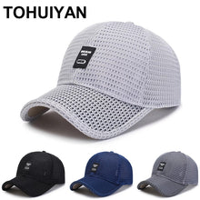 Load image into Gallery viewer, Top Level Summer Baseball Hat For Men Breathable Mesh Trucker Cap Fashion Curved Visor Casquette Homme Casual Women Sun Caps
