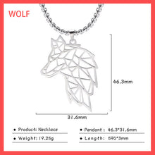 Load image into Gallery viewer, Teamer Wolf Necklace for Men Women Punk Stainless Steel Animal Pendant Necklaces Beer Cat Rabbit Box Chain Amulet Jewelry Gift
