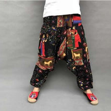 Load image into Gallery viewer, Baggy Harem Pants Women Causal Print Hippie Joggers Cross-Pants Loose Trousers Aladdin Lantern Wide Leg Cotton Linen Pants Plus
