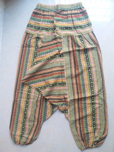 Baggy Harem Pants Women Causal Print Hippie Joggers Cross-Pants Loose Trousers Aladdin Lantern Wide Leg Cotton Linen Pants Plus