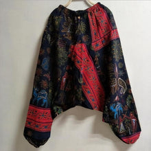 Load image into Gallery viewer, Baggy Harem Pants Women Causal Print Hippie Joggers Cross-Pants Loose Trousers Aladdin Lantern Wide Leg Cotton Linen Pants Plus

