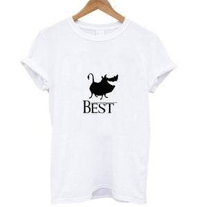 Showtly HAKUNA MATATA Female T Shirt Summer Women 2019 Short Sleeve Print Cartoon Tshirt White Black Cute Harajuku T-shirts