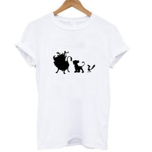 Load image into Gallery viewer, Showtly HAKUNA MATATA Female T Shirt Summer Women 2019 Short Sleeve Print Cartoon Tshirt White Black Cute Harajuku T-shirts
