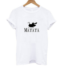 Load image into Gallery viewer, Showtly HAKUNA MATATA Female T Shirt Summer Women 2019 Short Sleeve Print Cartoon Tshirt White Black Cute Harajuku T-shirts
