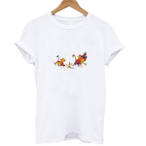 Showtly HAKUNA MATATA Female T Shirt Summer Women 2019 Short Sleeve Print Cartoon Tshirt White Black Cute Harajuku T-shirts