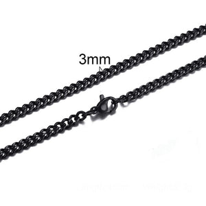 CUBAN LINK 3 TO 7 MM  STAINLESS STEEL NECKLACE FOR MEN CHOKER JEWELRY