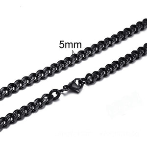 CUBAN LINK 3 TO 7 MM  STAINLESS STEEL NECKLACE FOR MEN CHOKER JEWELRY