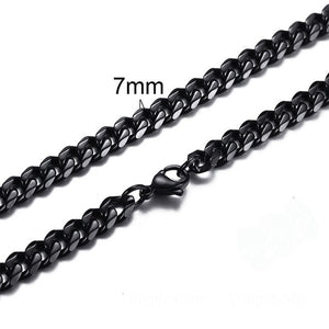 CUBAN LINK 3 TO 7 MM  STAINLESS STEEL NECKLACE FOR MEN CHOKER JEWELRY