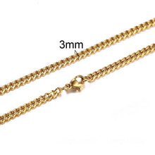 Load image into Gallery viewer, CUBAN LINK 3 TO 7 MM  STAINLESS STEEL NECKLACE FOR MEN CHOKER JEWELRY

