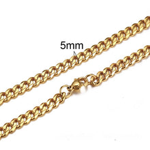 Load image into Gallery viewer, CUBAN LINK 3 TO 7 MM  STAINLESS STEEL NECKLACE FOR MEN CHOKER JEWELRY
