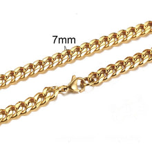 Load image into Gallery viewer, CUBAN LINK 3 TO 7 MM  STAINLESS STEEL NECKLACE FOR MEN CHOKER JEWELRY
