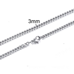 CUBAN LINK 3 TO 7 MM  STAINLESS STEEL NECKLACE FOR MEN CHOKER JEWELRY