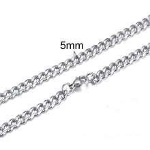 Load image into Gallery viewer, CUBAN LINK 3 TO 7 MM  STAINLESS STEEL NECKLACE FOR MEN CHOKER JEWELRY
