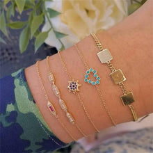 Load image into Gallery viewer, 7 Pcs/set Women Bracelets Boho Retro Shell Moon Star Crystal Beaded Gold Chain Bracelet Set Beach Fashion Bangle Jewelry
