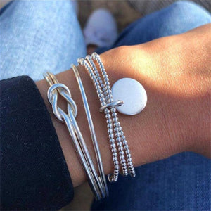 7 Pcs/set Women Bracelets Boho Retro Shell Moon Star Crystal Beaded Gold Chain Bracelet Set Beach Fashion Bangle Jewelry