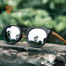 Load image into Gallery viewer, Hu Wood Brand Designer Fashion Unisex Sun Glasses Polarized Coating Mirror Sunglasses Round Male Eyewear For Men/Women GRS8003

