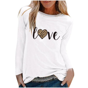 Winter Tshirt Womens Casual Print Shirts O-neck Long Sleeve Top Loose T-shirt 3xl Basic Clothing Camisas De Moda Mujer 2020