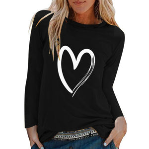 Winter Tshirt Womens Casual Print Shirts O-neck Long Sleeve Top Loose T-shirt 3xl Basic Clothing Camisas De Moda Mujer 2020