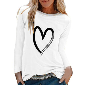 Winter Tshirt Womens Casual Print Shirts O-neck Long Sleeve Top Loose T-shirt 3xl Basic Clothing Camisas De Moda Mujer 2020