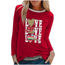 Load image into Gallery viewer, Winter Tshirt Womens Casual Print Shirts O-neck Long Sleeve Top Loose T-shirt 3xl Basic Clothing Camisas De Moda Mujer 2020
