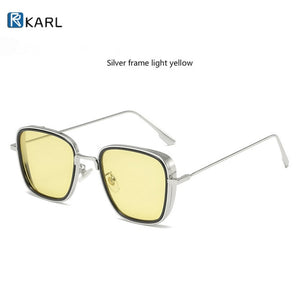 Retro Square Sunglasses Men Tony Stark Sun Glasses Luxury Brand Designer Steampunk Sunglasses Red Black Sunglass Women UV400