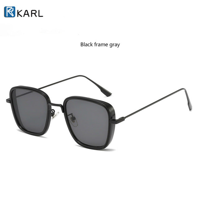 Retro Square Sunglasses Men Tony Stark Sun Glasses Luxury Brand Designer Steampunk Sunglasses Red Black Sunglass Women UV400
