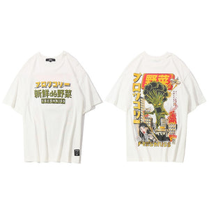 2020 Men Hip Hop T Shirt Japanese Harajuku Cartoon Monster T-Shirt Streetwear Summer Tops Tees Cotton Tshirt Oversized HipHop