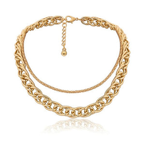Punk Miami Cuban Choker Necklace Collar Statement Hip Hop Big Chunky Aluminum Gold Color Thick Chain Necklace Women Jewelry
