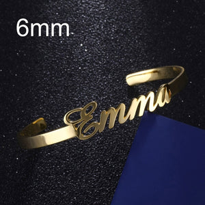 Nextvance Customized Nameplate Name Bracelet Personalized Custom Cuff Bangles  Women Men Rose Gold Stainless Steel Jewelry
