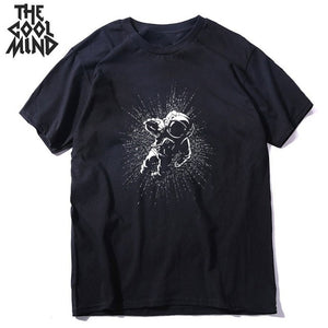 COOLMIND short sleeve 100% cotton cool space men T shirt casual summer loost men tshirt cool o-neck t-shirt male men tee shirt