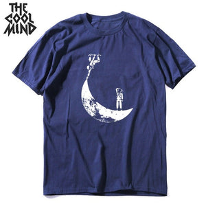 COOLMIND short sleeve 100% cotton cool space men T shirt casual summer loost men tshirt cool o-neck t-shirt male men tee shirt