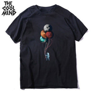 COOLMIND short sleeve 100% cotton cool space men T shirt casual summer loost men tshirt cool o-neck t-shirt male men tee shirt