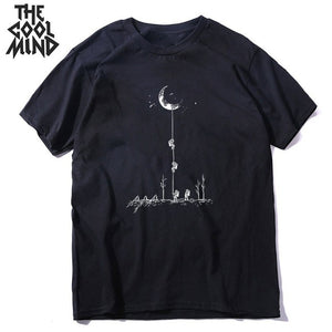 COOLMIND short sleeve 100% cotton cool space men T shirt casual summer loost men tshirt cool o-neck t-shirt male men tee shirt