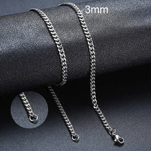 Load image into Gallery viewer, Vnox Basic Punk Stainless Steel Necklace for Men Women Curb Cuban Link Chain Chokers Vintage Black Gold Tone Solid Metal
