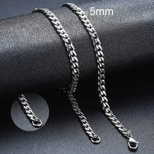Load image into Gallery viewer, Vnox Basic Punk Stainless Steel Necklace for Men Women Curb Cuban Link Chain Chokers Vintage Black Gold Tone Solid Metal
