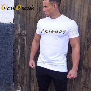 2019 New summer mens fashion t shirts friends print t shirt male Clothing Man fitness casual T-Shirts men cotton t shirt